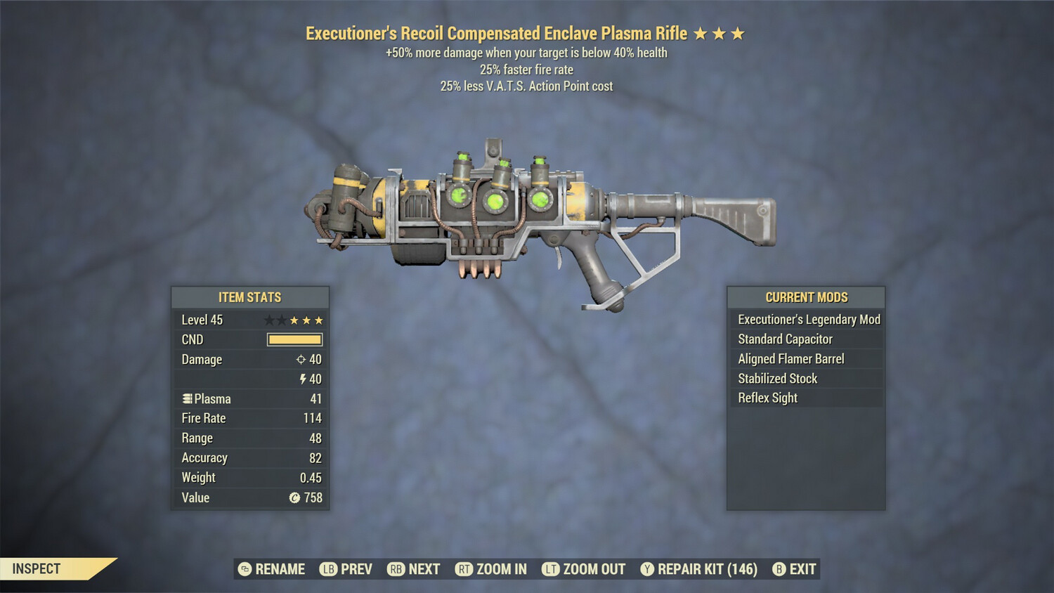 Executioners 25/25 Enclave Plasma Rifle With Flamer Mod Box