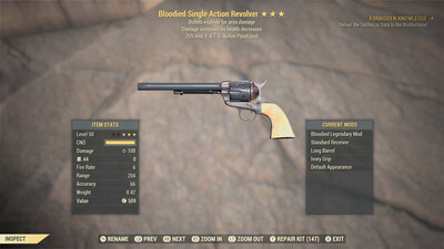 Bloodied Explosive 25 Single Action Revolver
