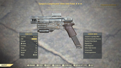 Vampire Explosive 15 10mm Pistol