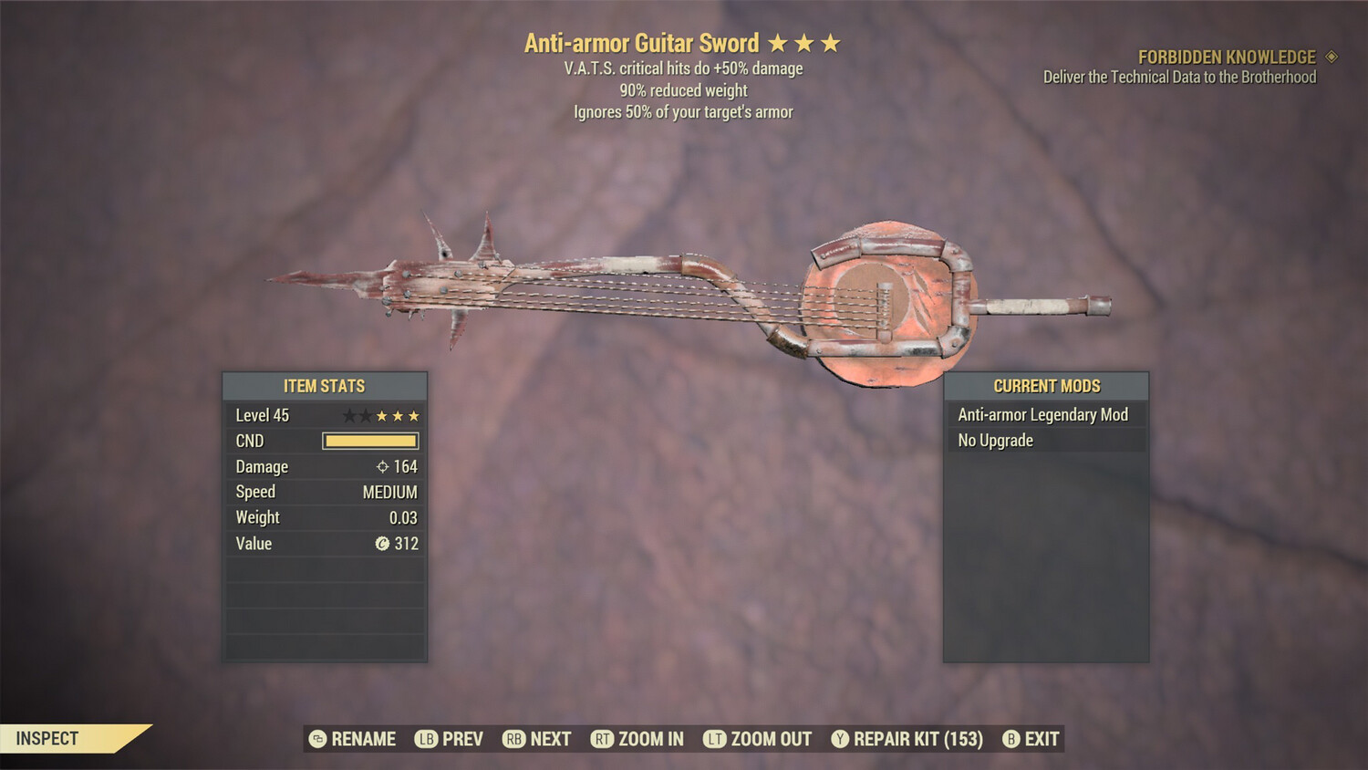 Anti Armor 50/90 Guitar Sword