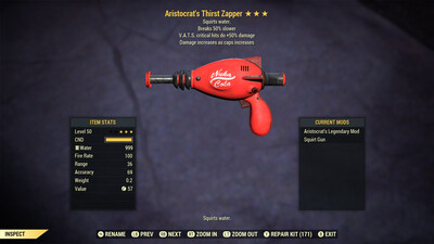 Aristocrat 50/Durability Thirst Zapper