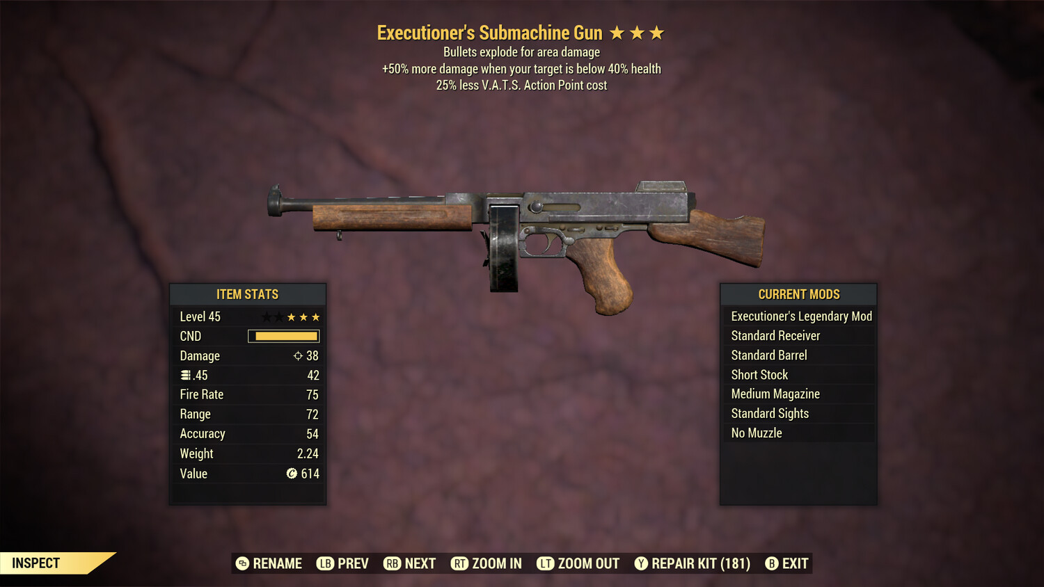 Executioners Explosive 25 Submachine Gun