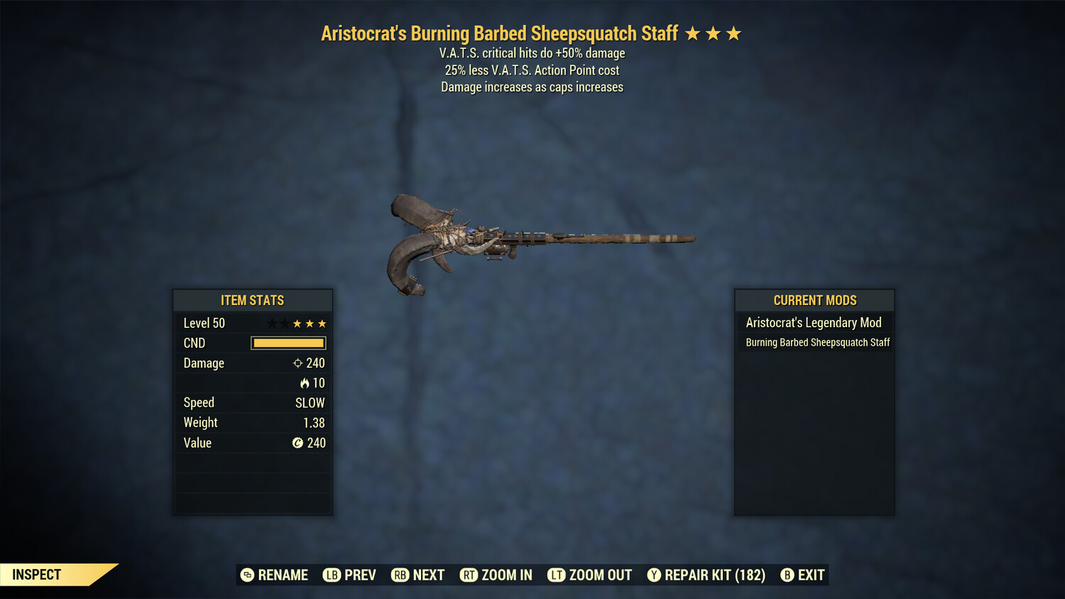 Aristocrat 50/25 Sheepsquatch Staff