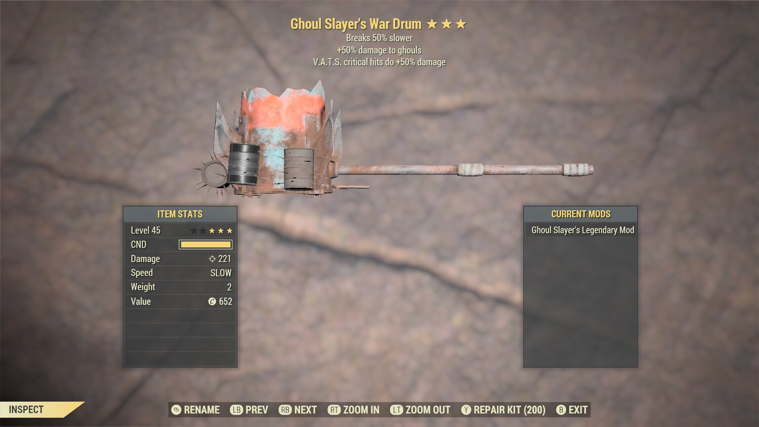 Ghoul Slayers 50/Durability War Drum