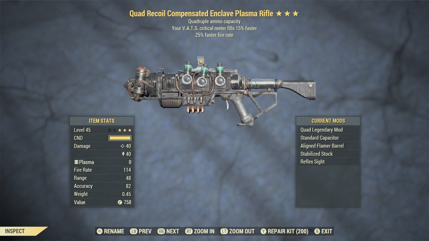 Quad 25/15 Enclave Plasma Rifle With Flamer Mod