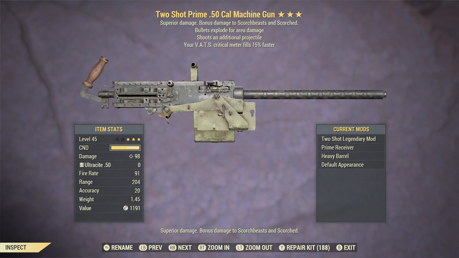 Two Shot Explosive 15c 50-cal Machine Gun