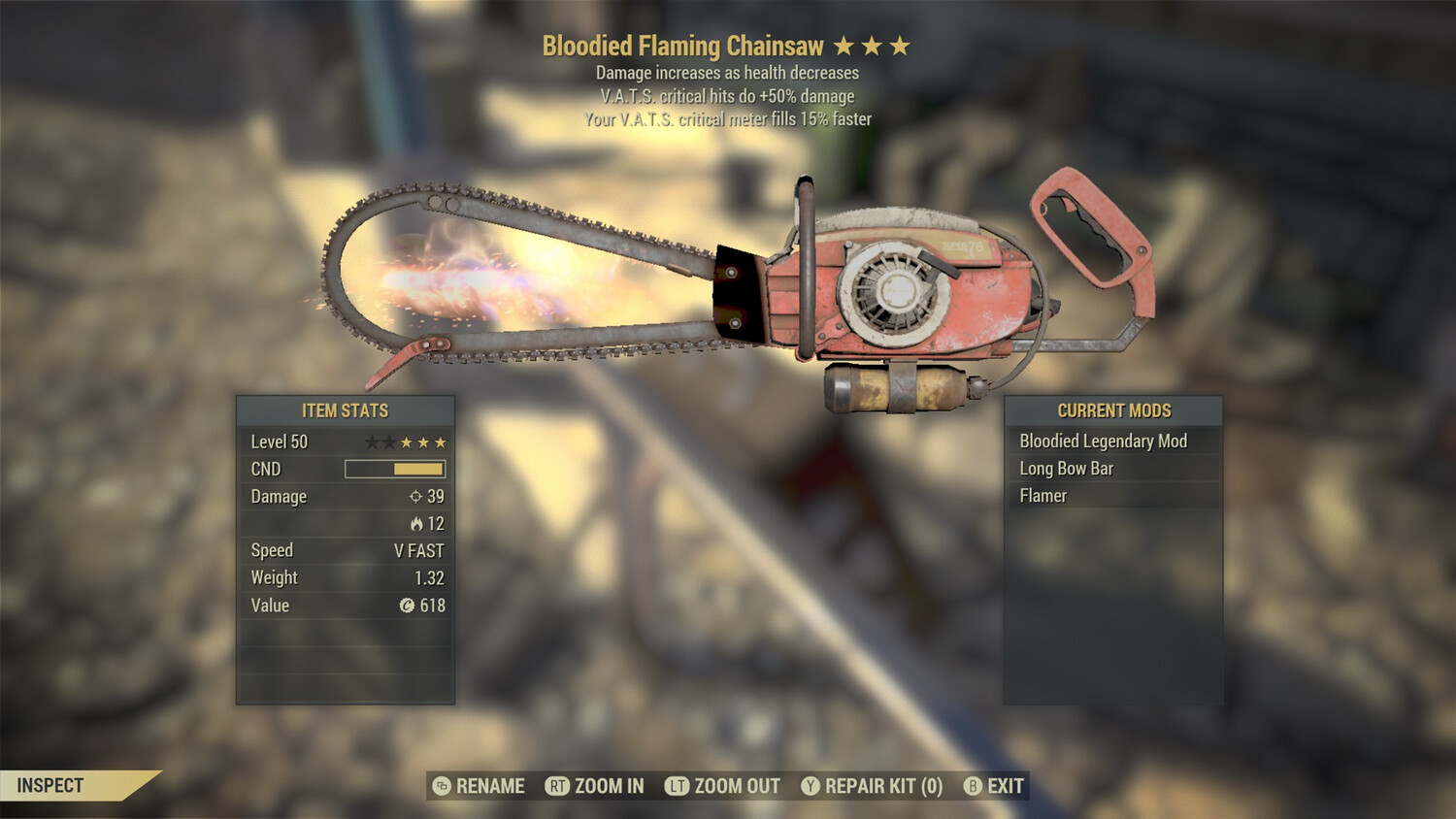 Bloodied 50/15c Chainsaw