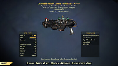 Executioners 25/25 Enclave Plasma Pistol With Flamer Mod