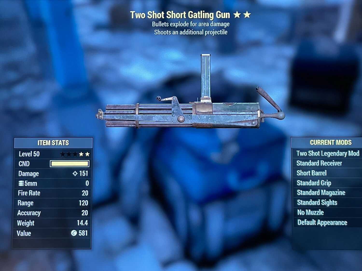 Two Shot Explosive Gatling Gun