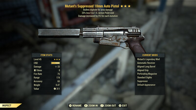 Mutant Explosive 25 10mm Pistol