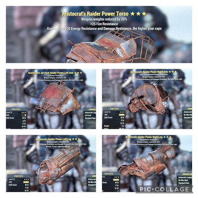 Aristocrat WWR Raider Set Lvl 15 (has Legacy Jetpack Limb)