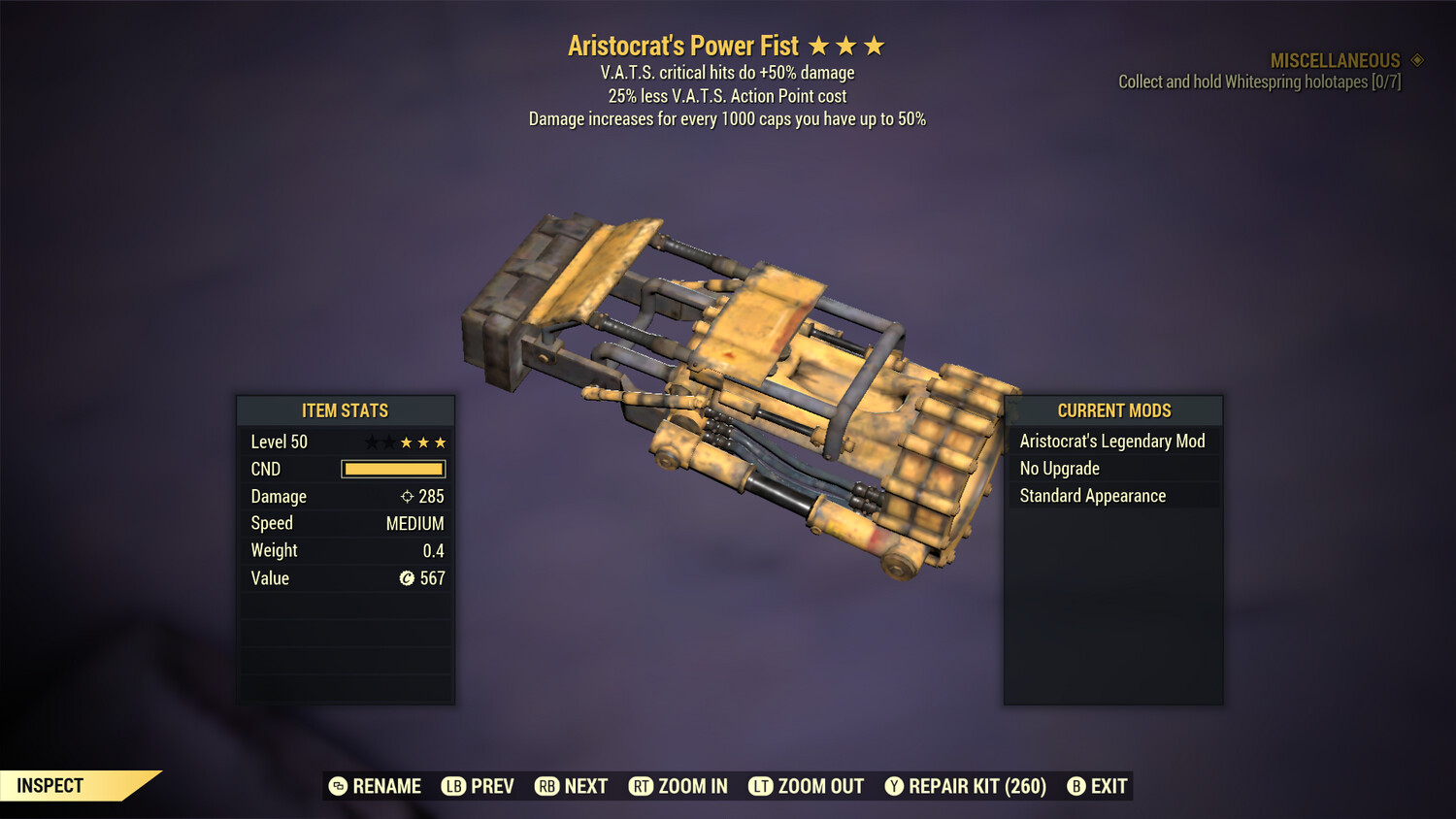 Aristocrat 50/25 Power Fist