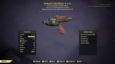 Aristocrat 50/15c Alien Blaster