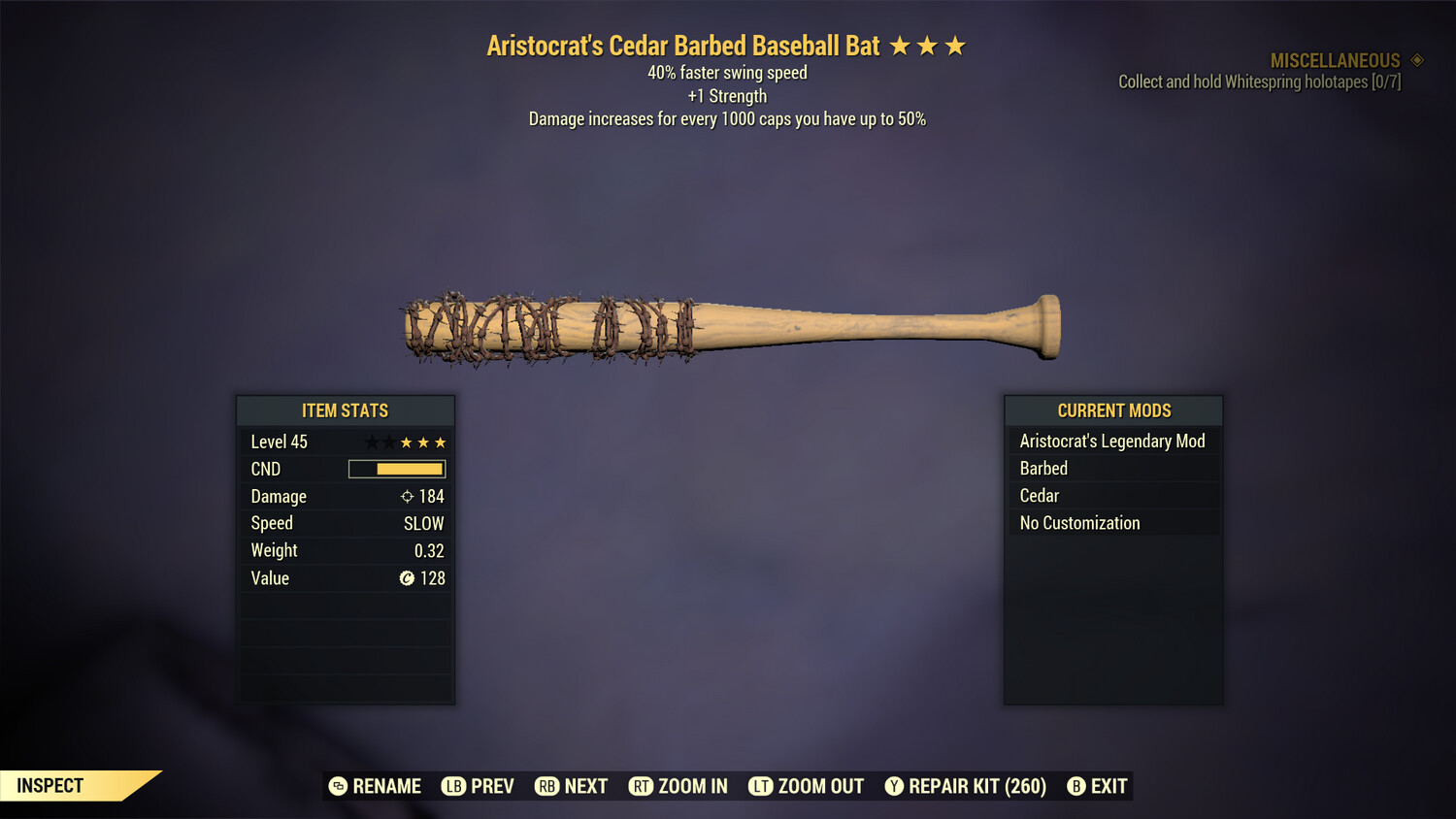 Aristocrat SS/1S Baseball Bat