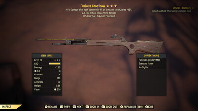 Furious 50/25 Crossbow Lvl 25