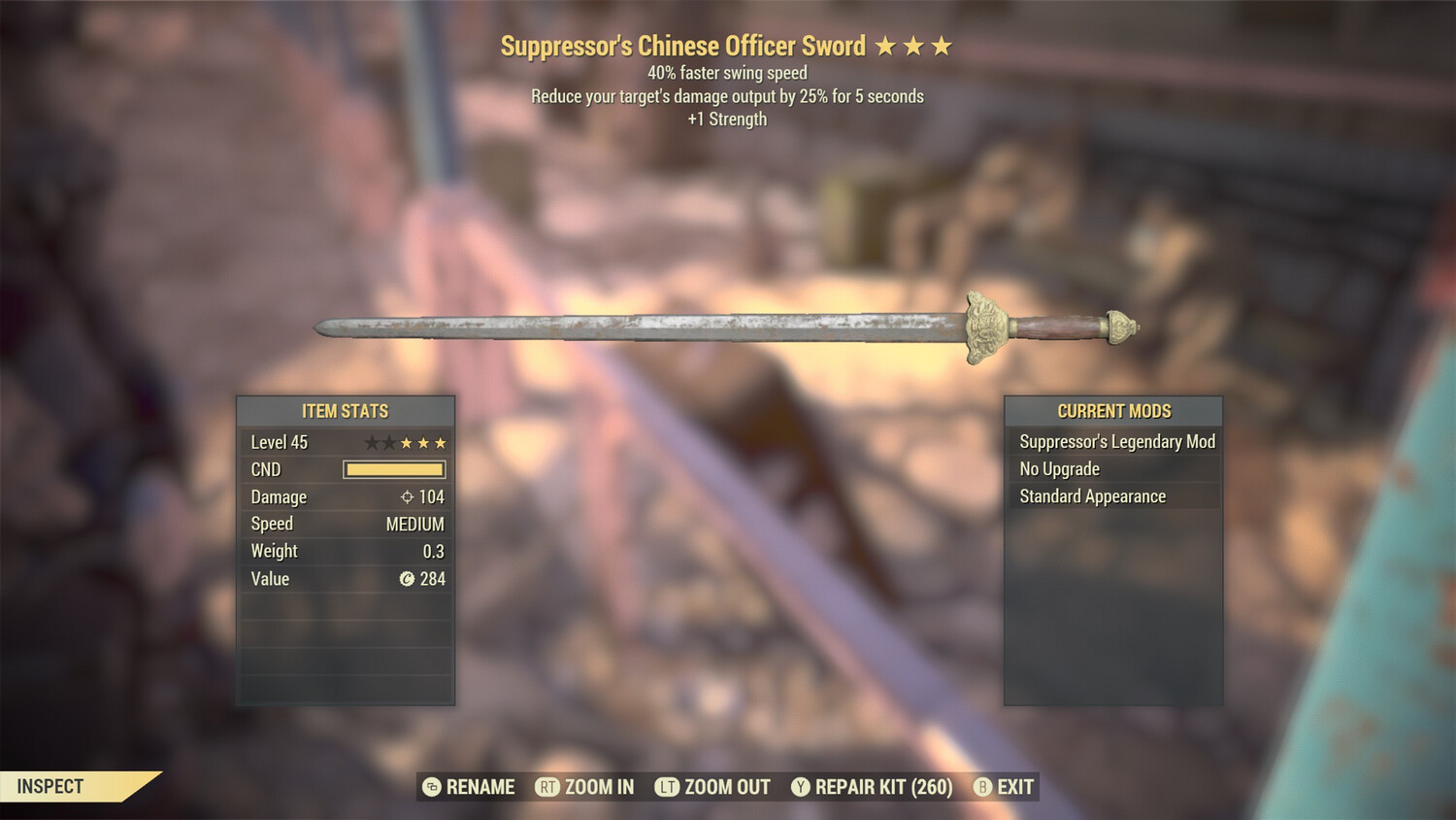 Suppressor 1S/SS Chinese Officer Sword