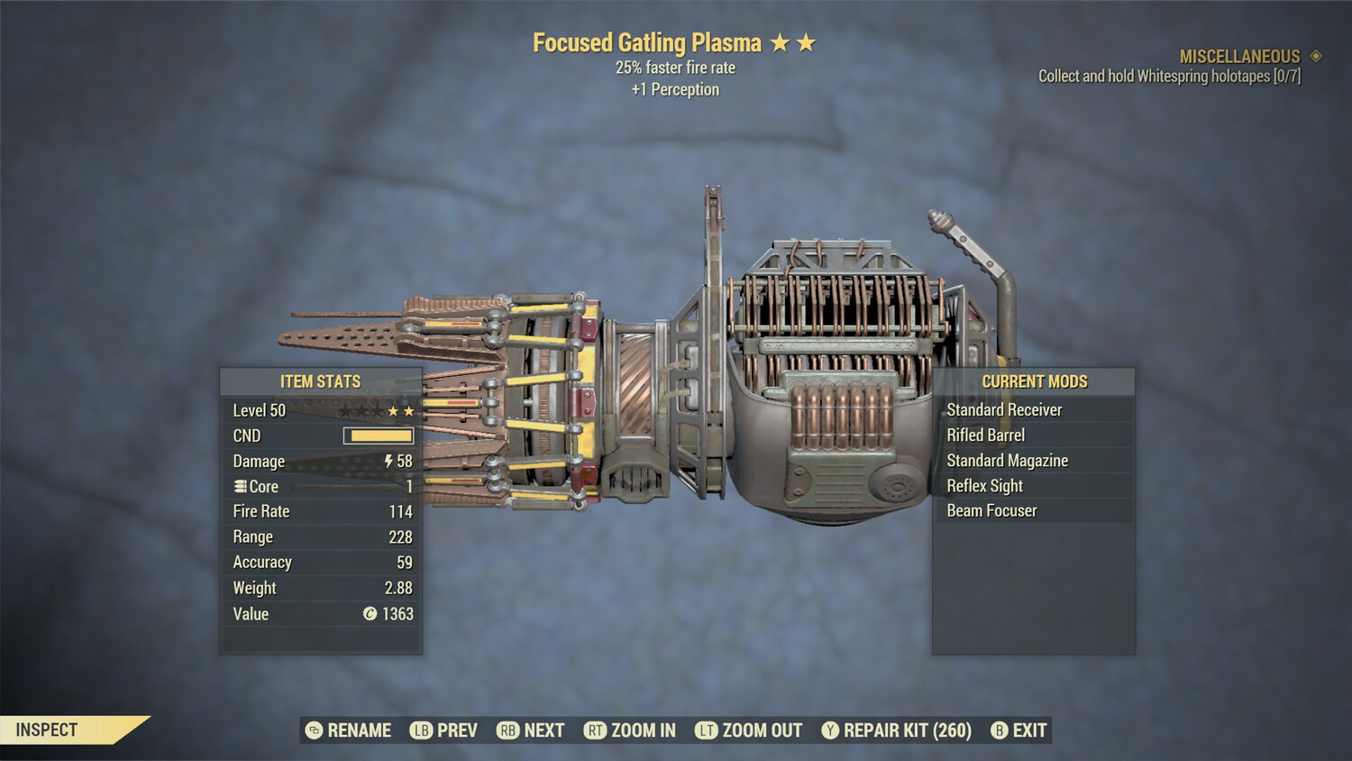 Legacy Perkless 25/1P Gatling Plasma