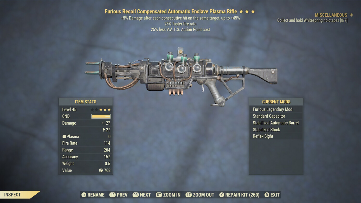 Furious 25/25 Enclave Plasma Rifle With Flamer Mod Box