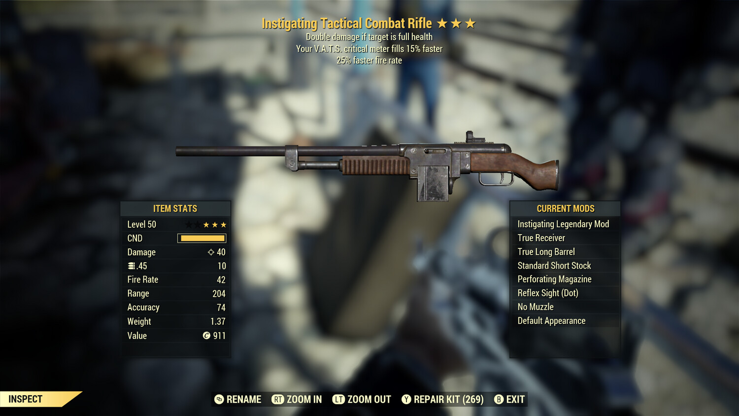 Instigating 25/15 Combat Rifle