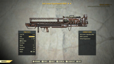 Legacy Perkless Anti Armor 15 Fatman
