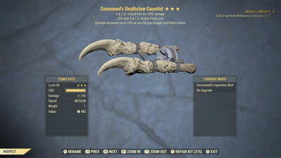 Gourmand 50/25 Deathclaw Gauntlet