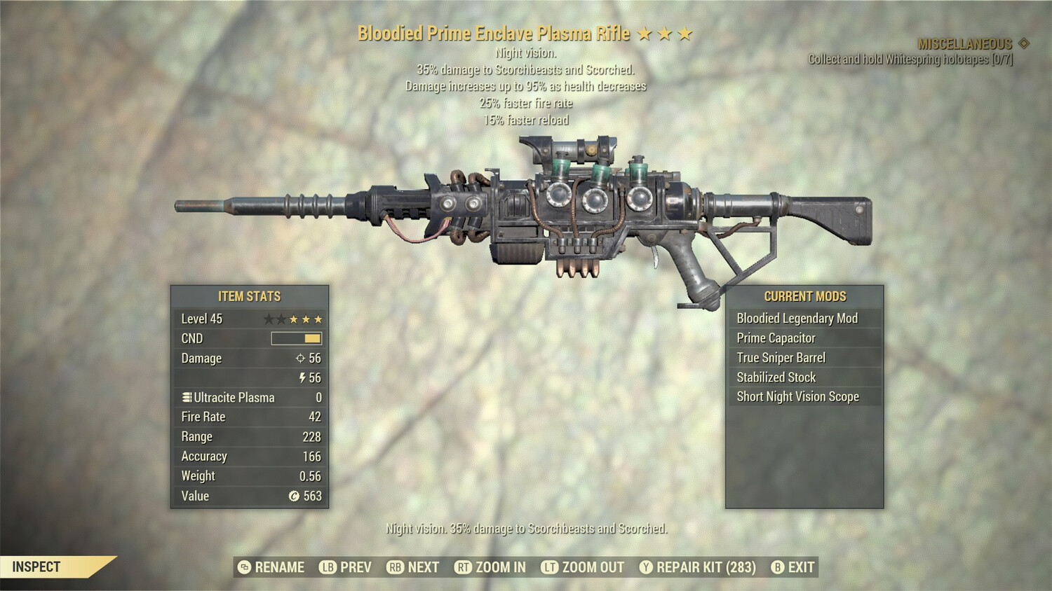 Bloodied 25/15 Enclave Plasma Rifle + Flamer Mod Box