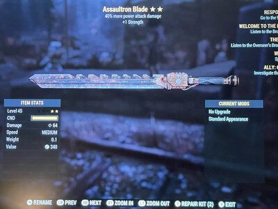 Legacy Perkless PA/1S Assaultron Blade