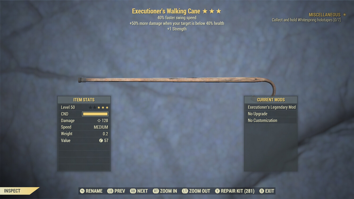Executioners SS/1S Walking Cane