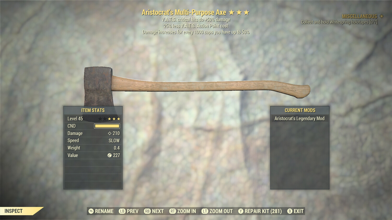 Aristocrat 50/25 Axe