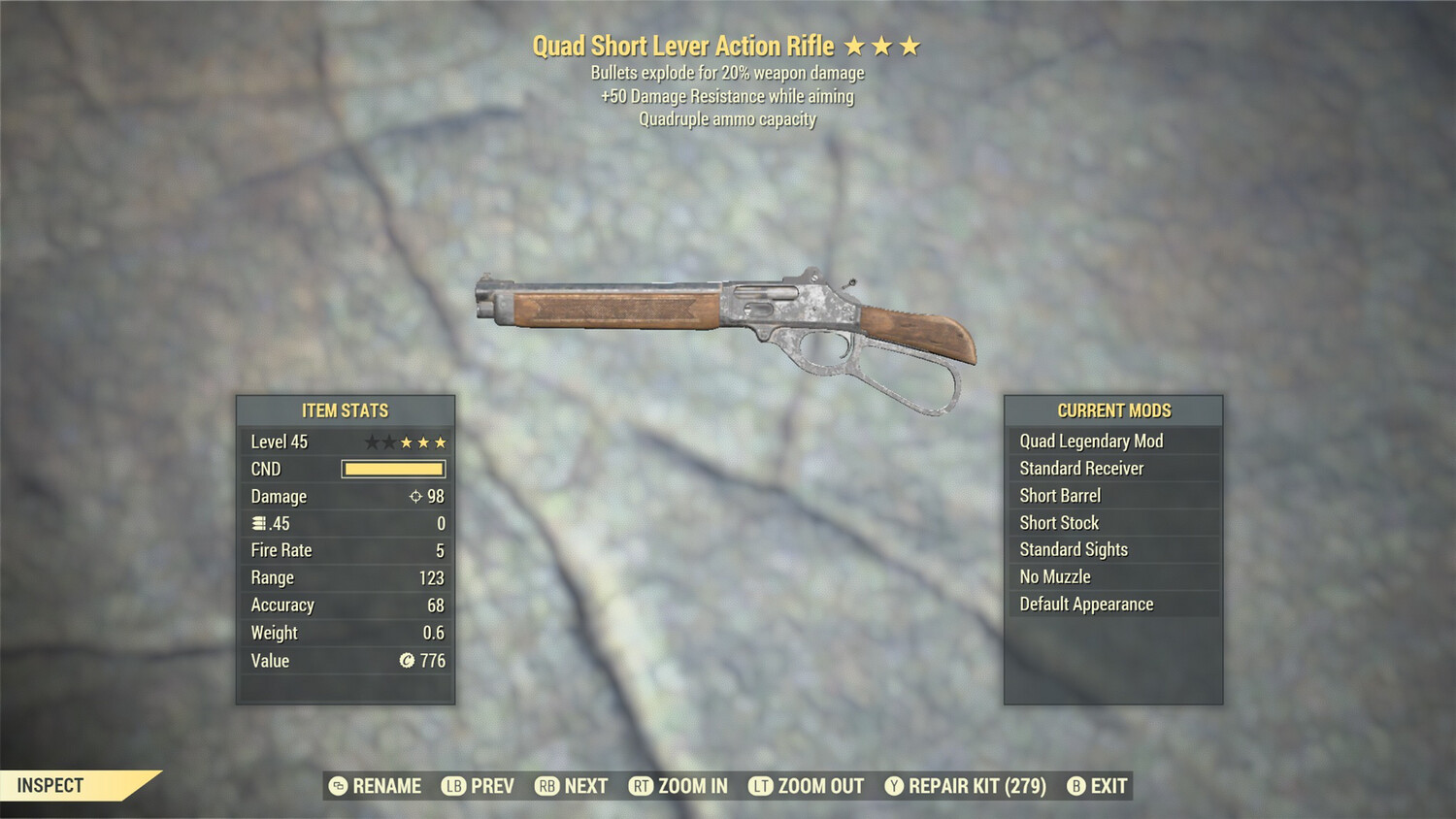 Quad Explosive 50 Lever Action Rifle