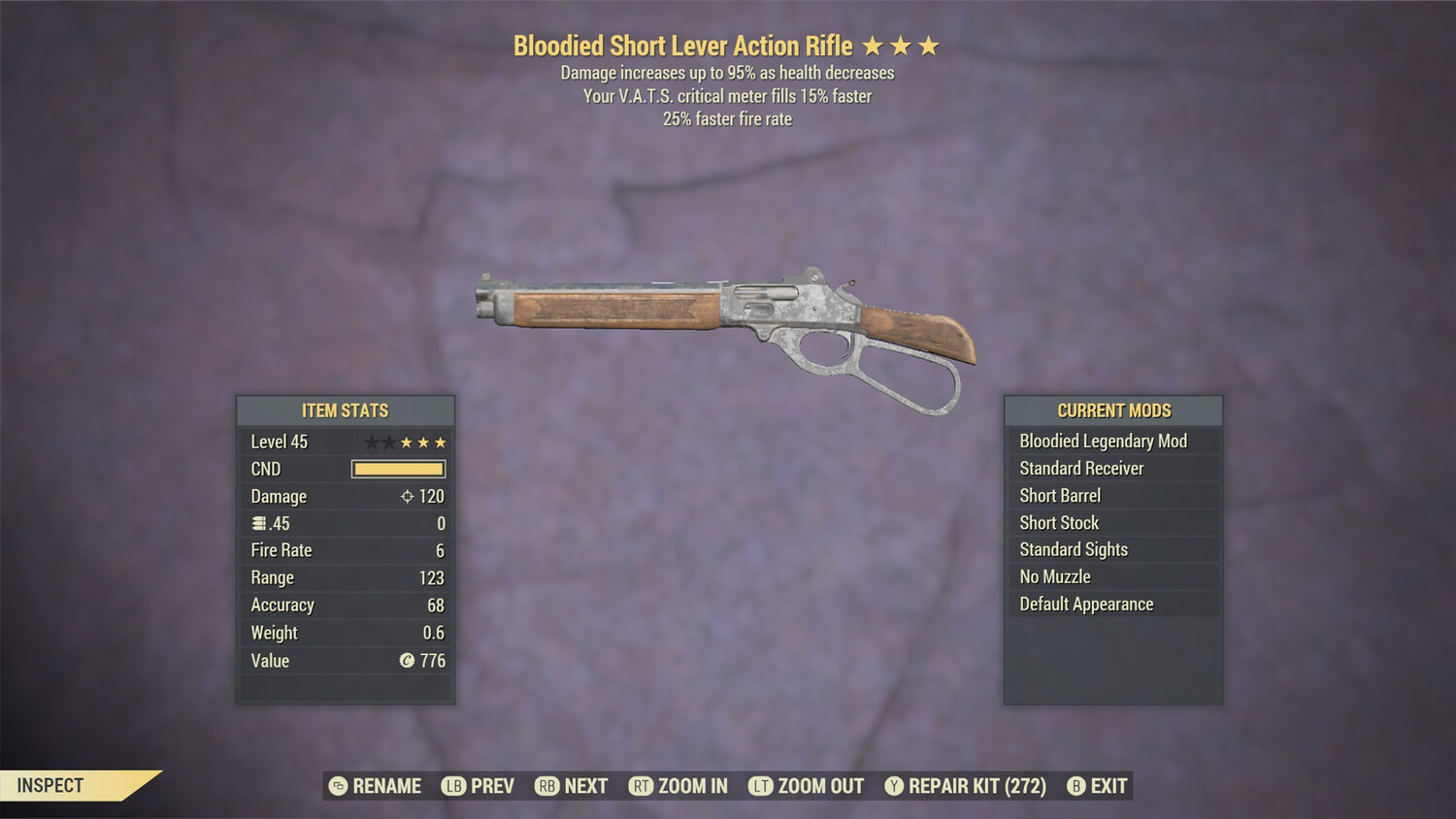 Bloodied 25/15c Lever Action Rifle
