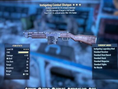 Instigating 50/15 Combat Shotgun
