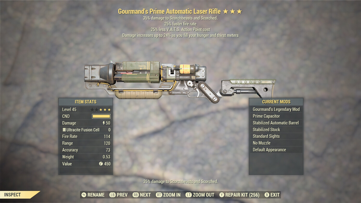 Gourmand 25/25 Non Ultracite Laser Rifle
