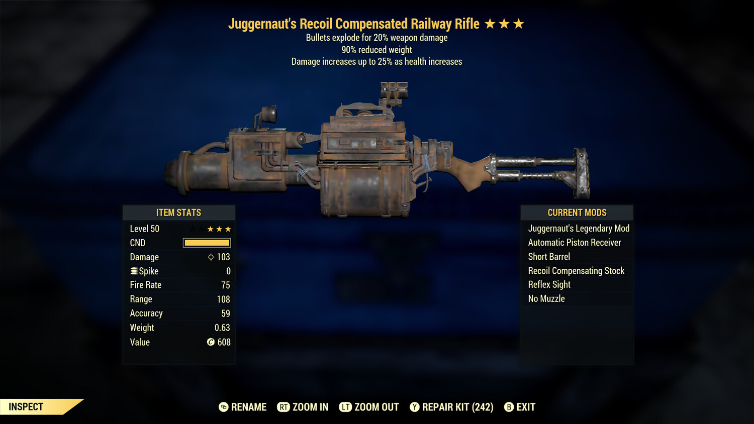 Juggernaut Explosive 90 Railway Rifle