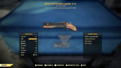 Legacy Perkless Medic M79 Grenade Launcher