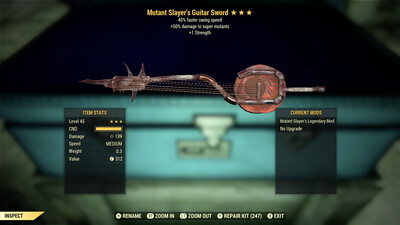 Mutant Slayers 1S/SS Guitar Sword