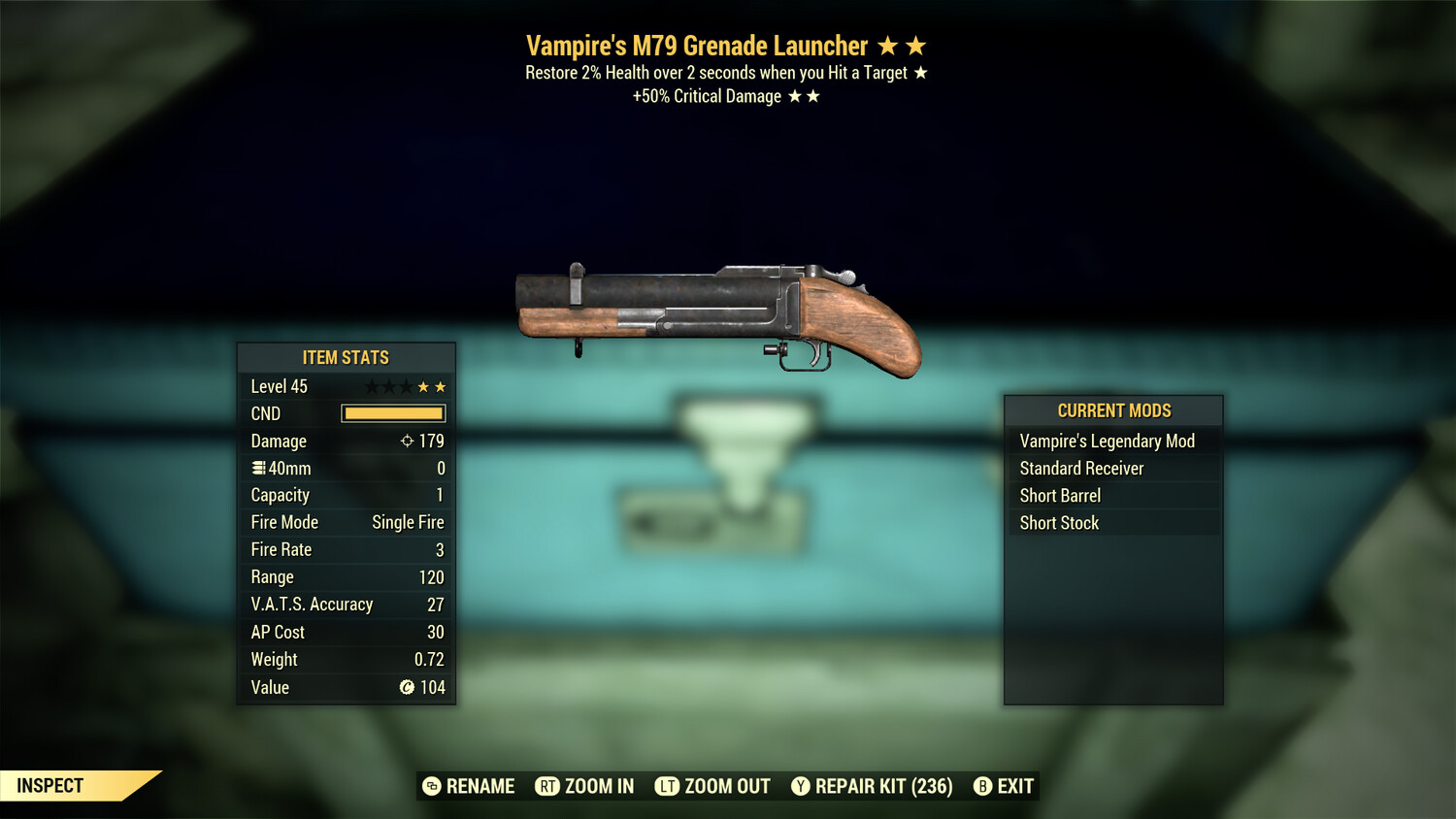 Legacy Perkless Vampire 50 M79 Grenade Launcher