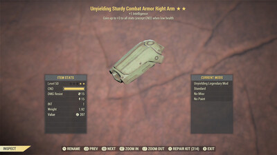 Unyielding 1 Intel S. Combat RA