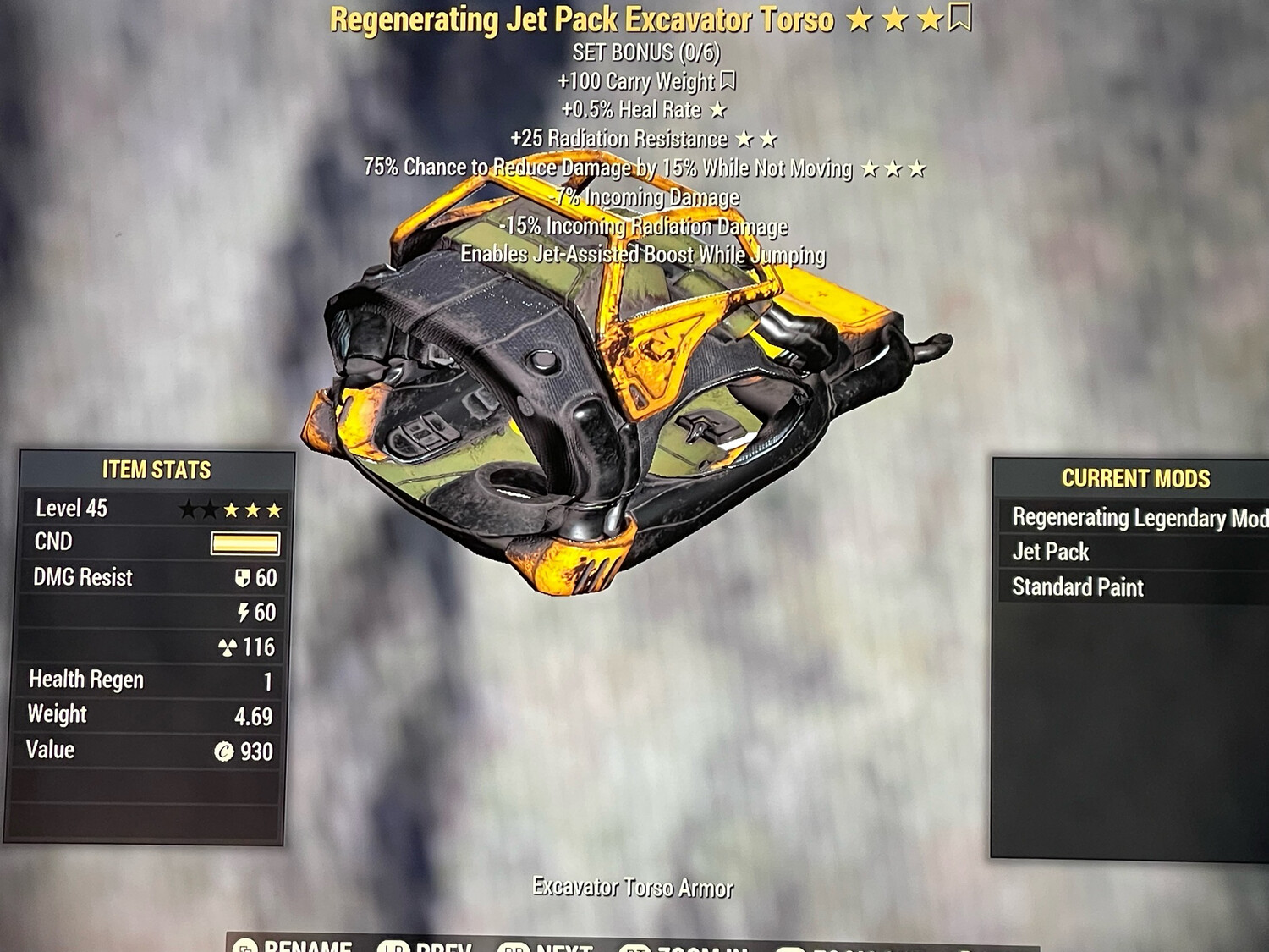 Regenerating RR Sentinel Excavator Jetpack (Legacy) Torso