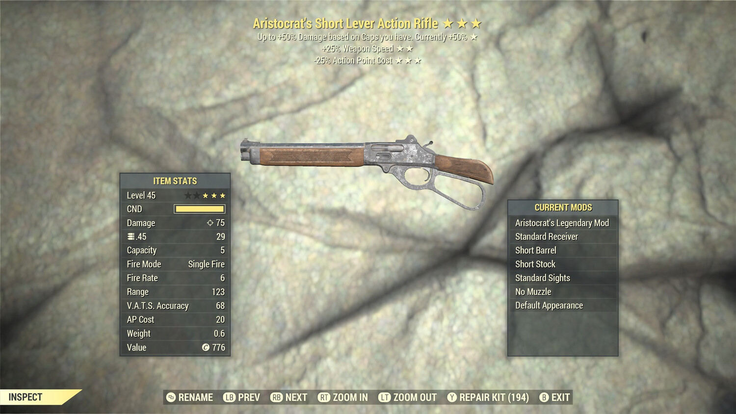 Aristocrat 25/25 Lever Action Rifle