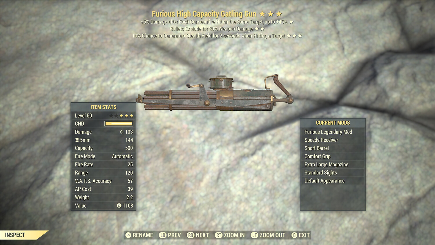 Furious Explosive/Stealth Gatling Gun