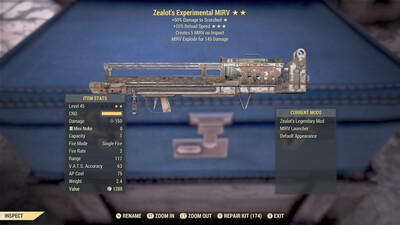 Legacy Perkless Zealots 15r Fatman