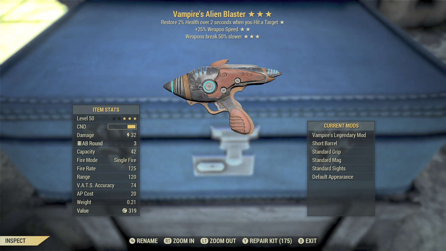Vampire 25/Durability Alien Blaster