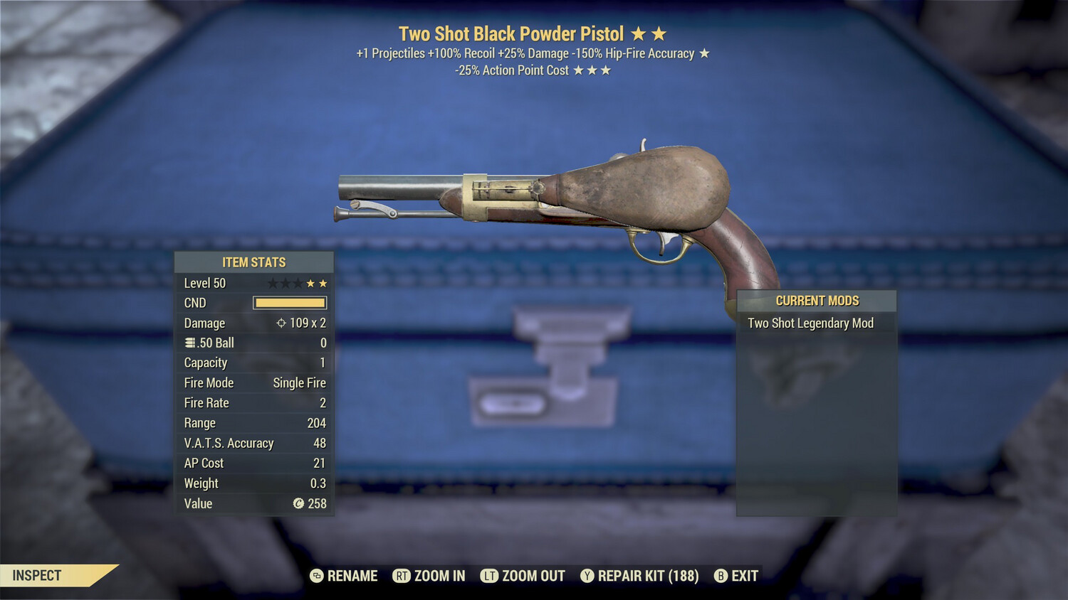 Legacy Perkless Two Shot 25 Black Powder Pistol