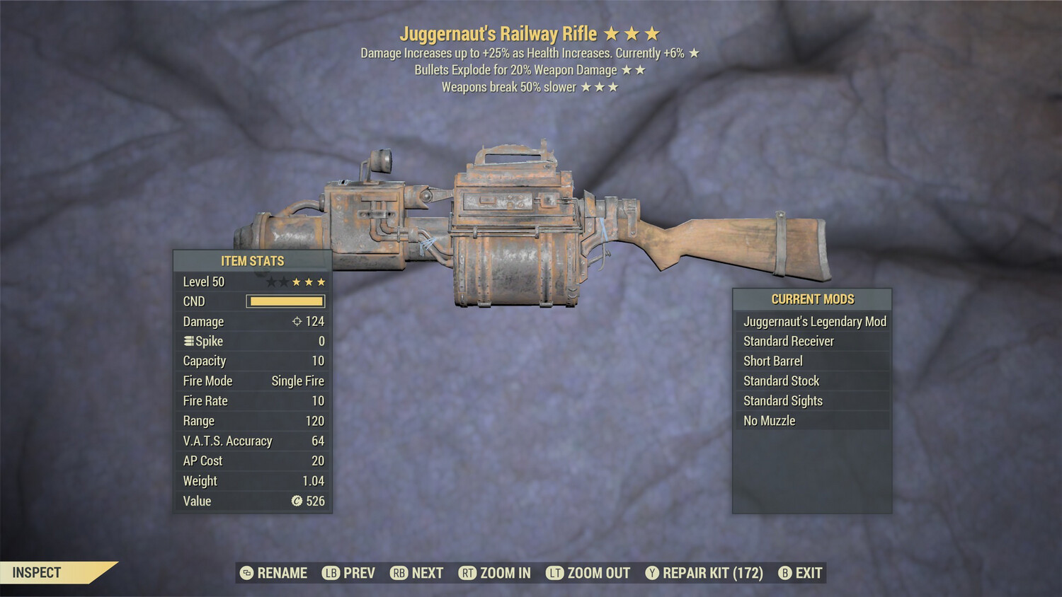 Juggernaut Explosive Durability Railway Rifle