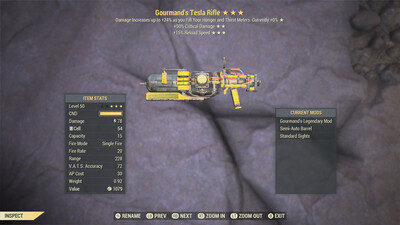 Gourmand 50/15r Tesla Rifle