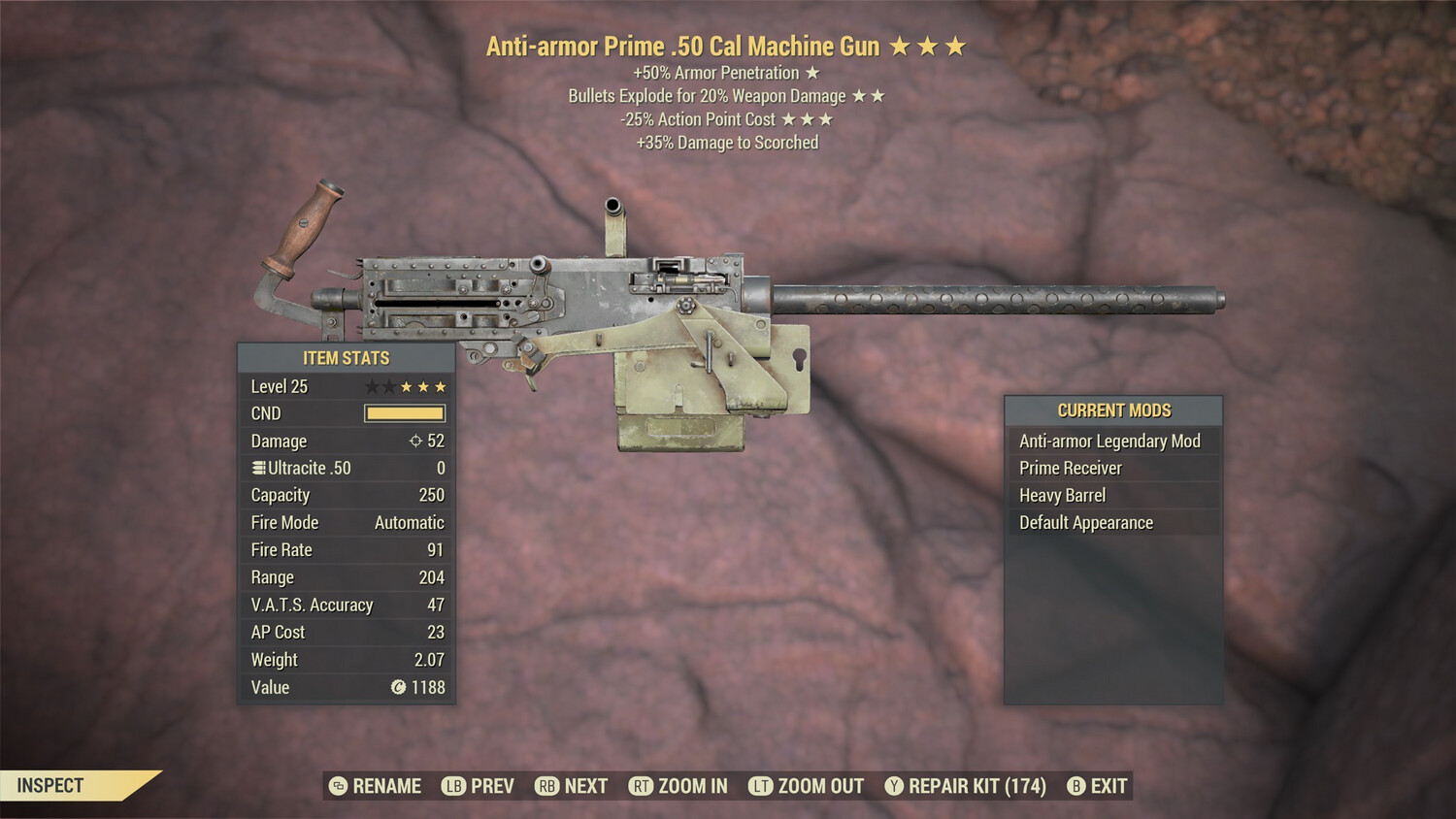 Anti Amror Explosive 25 50-cal Machine Gun Lvl 25