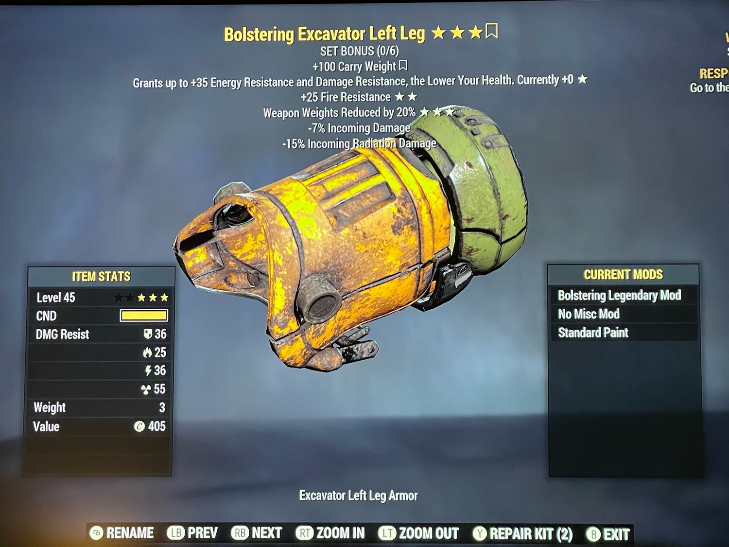 Bolstering FR WWR Excavator LL