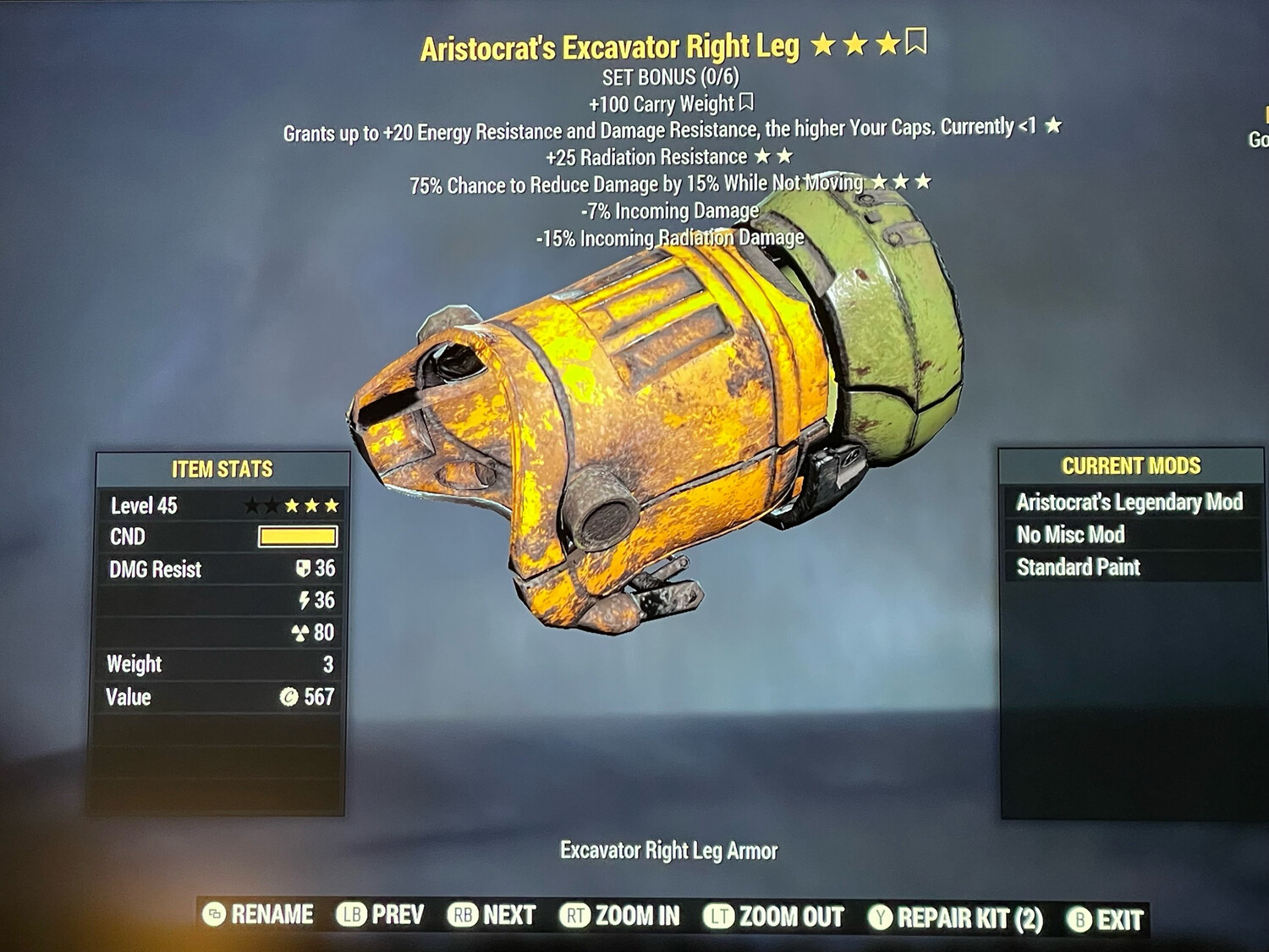 Aristocrat RR Sentinel Excavator RL