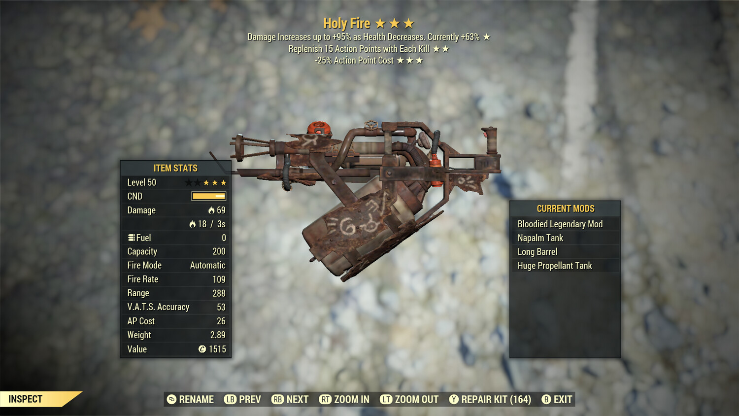 Bloodied AP/25 Holy Fire